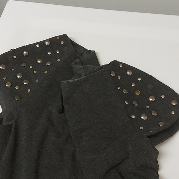 Grey knit dress with side shirring - Picture 3 of 6